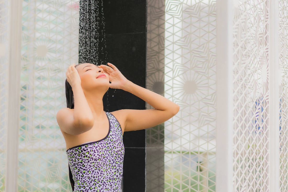 women showering